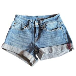 🇺🇸 Shyanne Denim Shorts – Size 26 | American Flag & Star Embroidery